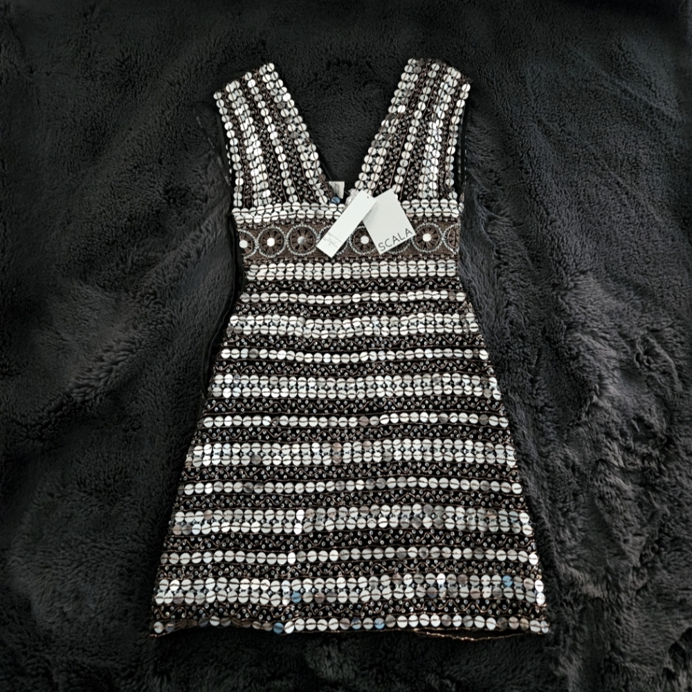 NWT Scala Sequined Cocktail Dress